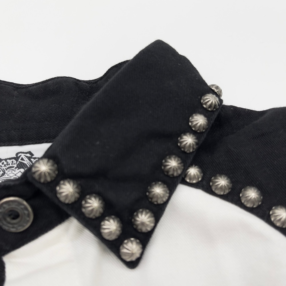 Vintage San Angelo Women Western Shirt M Black White Studded Cowgirl Rodeo Ranch - Picture 7 of 10